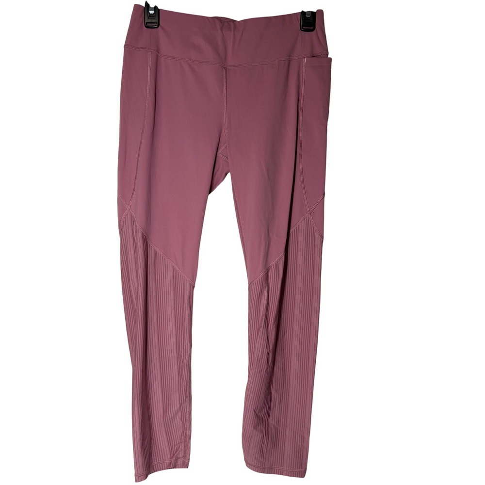 CALLA by Carrie Underwood Pink Ribbed Athletic Leggings Women Medium Athleisure